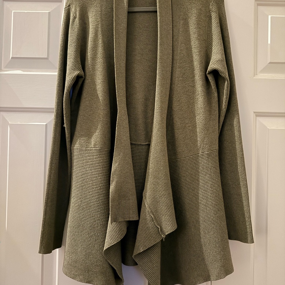 Anthropologie Olive Open-Front Cardigan - Picture 2 of 11
